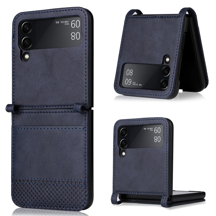 For Samsung Galaxy Z Flip3 5G Retro Crazy Horse Texture Leather Case with Card Slots(Blue) - Galaxy Phone Cases by buy2fix | Online Shopping UK | buy2fix