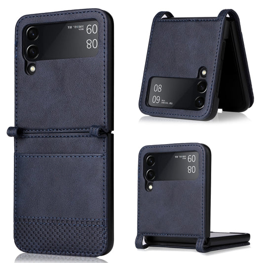 For Samsung Galaxy Z Flip3 5G Retro Crazy Horse Texture Leather Case with Card Slots(Blue) - Galaxy Phone Cases by buy2fix | Online Shopping UK | buy2fix