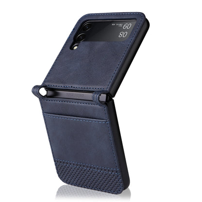 For Samsung Galaxy Z Flip3 5G Retro Crazy Horse Texture Leather Case with Card Slots(Blue) - Galaxy Phone Cases by buy2fix | Online Shopping UK | buy2fix