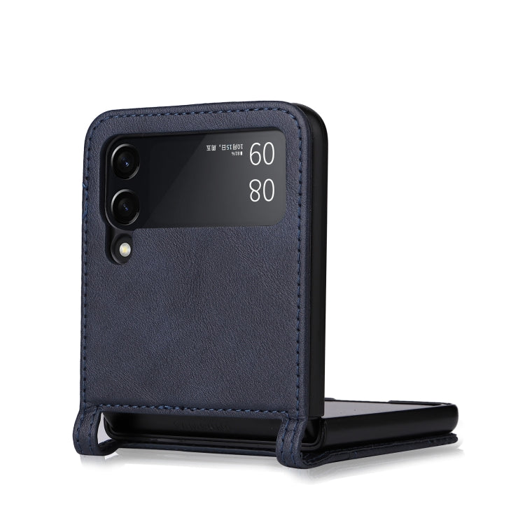 For Samsung Galaxy Z Flip3 5G Retro Crazy Horse Texture Leather Case with Card Slots(Blue) - Galaxy Phone Cases by buy2fix | Online Shopping UK | buy2fix