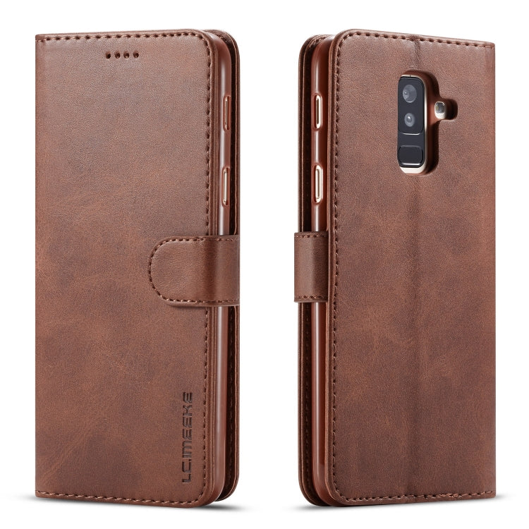 For Galaxy A6 Plus (2018) LC.IMEEKE Calf Texture Horizontal Flip Leather Case, with Holder & Card Slots & Wallet(Brown) by LC.IMEEKE