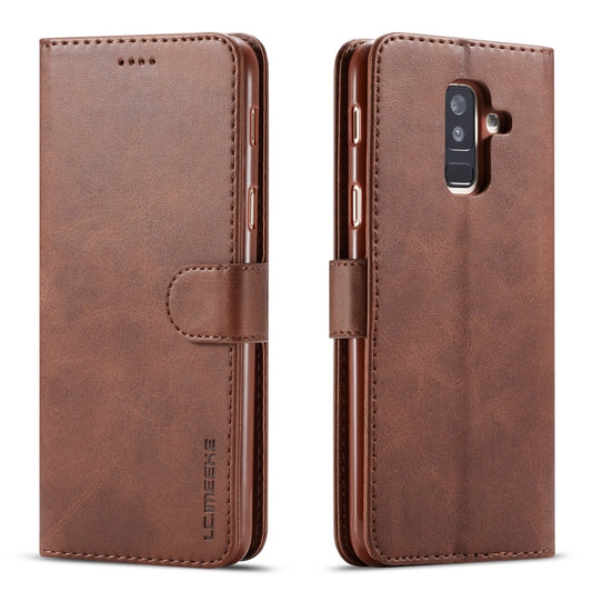 For Galaxy A6 Plus (2018) LC.IMEEKE Calf Texture Horizontal Flip Leather Case, with Holder & Card Slots & Wallet(Brown) - Galaxy Phone Cases by LC.IMEEKE | Online Shopping UK | buy2fix