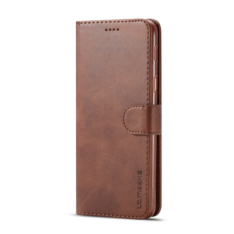 For Galaxy A6 Plus (2018) LC.IMEEKE Calf Texture Horizontal Flip Leather Case, with Holder & Card Slots & Wallet(Brown) by LC.IMEEKE