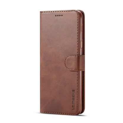 For Galaxy A6 Plus (2018) LC.IMEEKE Calf Texture Horizontal Flip Leather Case, with Holder & Card Slots & Wallet(Brown) by LC.IMEEKE