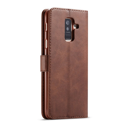 For Galaxy A6 Plus (2018) LC.IMEEKE Calf Texture Horizontal Flip Leather Case, with Holder & Card Slots & Wallet(Brown) by LC.IMEEKE