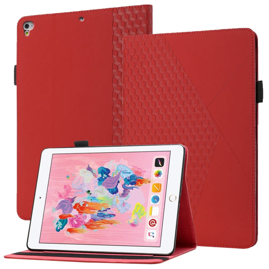 Rhombus Skin Feel Horizontal Flip Tablet Leather Case with Card Slots & Holder & Sleep / Wake-up Function For iPad 9.7 2018 / 2017(Red) - iPad 9.7 (2018) & (2017) Cases by buy2fix | Online Shopping UK | buy2fix