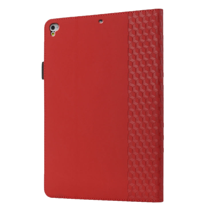 Rhombus Skin Feel Horizontal Flip Tablet Leather Case with Card Slots & Holder & Sleep / Wake-up Function For iPad 9.7 2018 / 2017(Red) - iPad 9.7 (2018) & (2017) Cases by buy2fix | Online Shopping UK | buy2fix