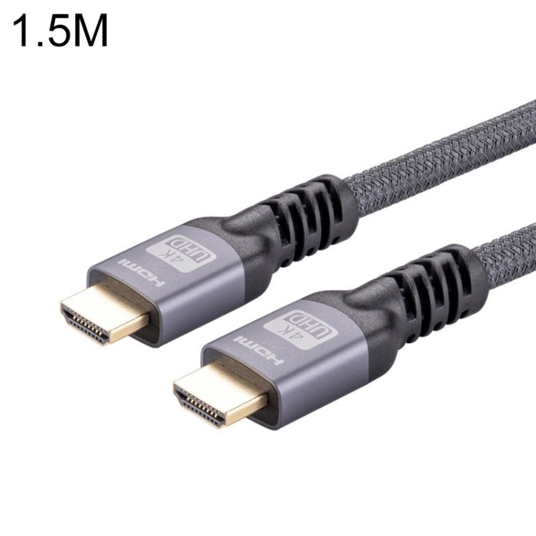 HDMI 2.0 Male to HDMI 2.0 Male 4K Ultra-HD Braided Adapter Cable, Cable Length:1.5m(Grey) by buy2fix