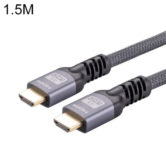 HDMI 2.0 Male to HDMI 2.0 Male 4K Ultra-HD Braided Adapter Cable, Cable Length:1.5m(Grey) by buy2fix