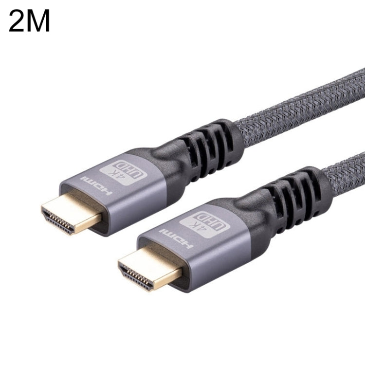 HDMI 2.0 Male to HDMI 2.0 Male 4K Ultra-HD Braided Adapter Cable, Cable Length:2m(Grey) by buy2fix