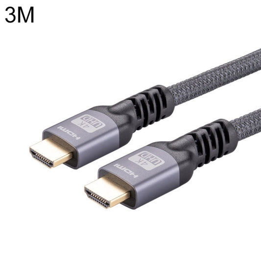 HDMI 2.0 Male to HDMI 2.0 Male 4K Ultra-HD Braided Adapter Cable, Cable Length:3m(Grey) by buy2fix