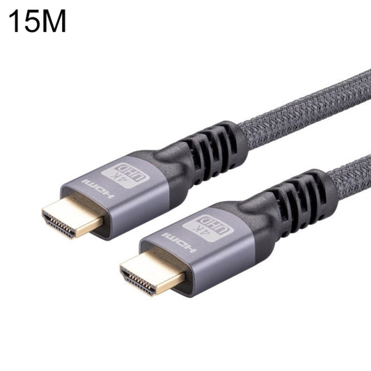 HDMI 2.0 Male to HDMI 2.0 Male 4K Ultra-HD Braided Adapter Cable, Cable Length:15m(Grey) by buy2fix