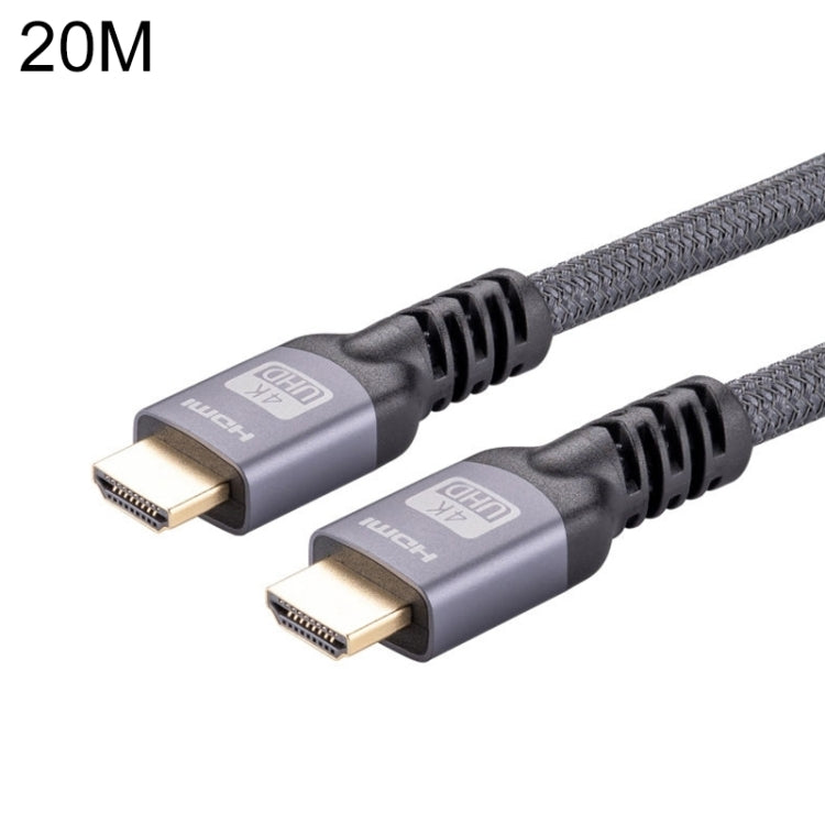 HDMI 2.0 Male to HDMI 2.0 Male 4K Ultra-HD Braided Adapter Cable, Cable Length:20m(Grey) by buy2fix