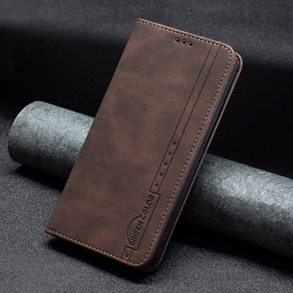 For Xiaomi Poco X3 / X3 NFC Magnetic RFID Blocking Anti-Theft Leather Case with Holder & Card Slots & Wallet(Brown) - Xiaomi Cases by buy2fix | Online Shopping UK | buy2fix