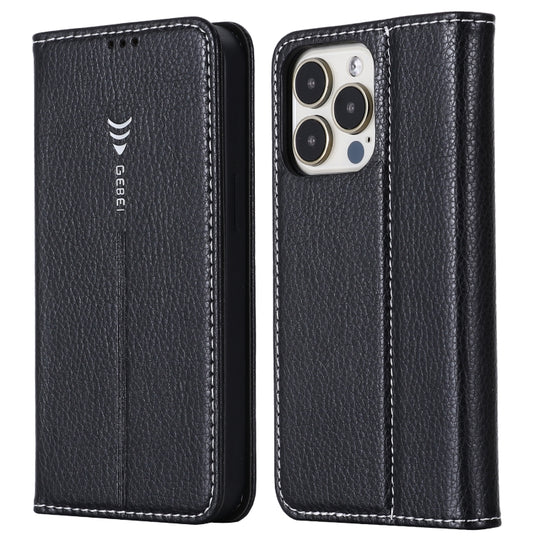 For iPhone 13 GEBEI PU+TPU Horizontal Flip Protective Case with Holder & Card Slots(Black)
