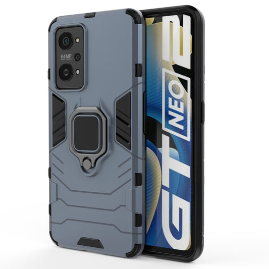 For OPPO Realme GT Neo2 5G Shockproof PC + TPU Protective Case with Magnetic Ring Holder(Navy Blue) - Realme Cases by buy2fix | Online Shopping UK | buy2fix