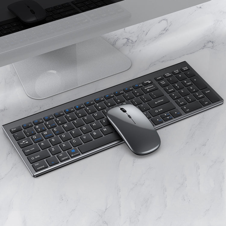 109 Three-mode Wireless Bluetooth Keyboard Mouse Set(Gun Black) - Wireless Keyboard by buy2fix | Online Shopping UK | buy2fix