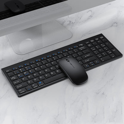 109 Three-mode Wireless Bluetooth Keyboard Mouse Set(Black) by buy2fix