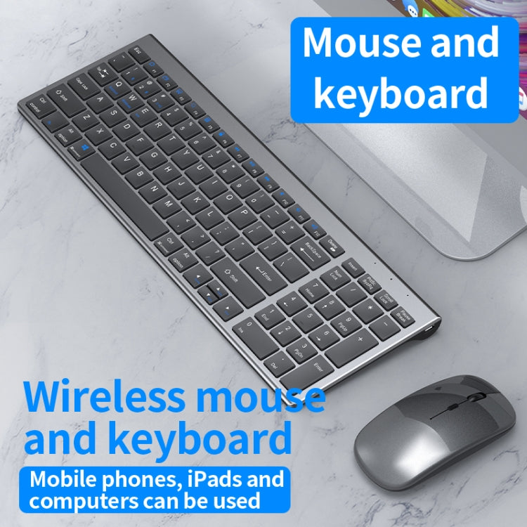 109 Three-mode Wireless Bluetooth Keyboard Mouse Set(Gun Black) - Wireless Keyboard by buy2fix | Online Shopping UK | buy2fix