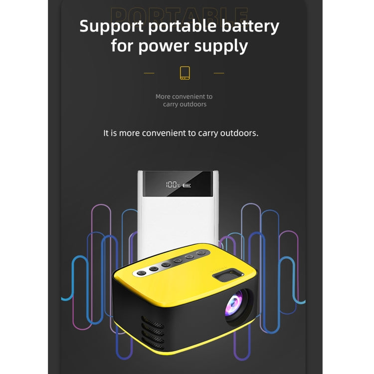 T20 320x240 400 Lumens Portable Home Theater LED HD Digital Projector, Basic Version US Plug(Yellow) - LED Projector by buy2fix | Online Shopping UK | buy2fix