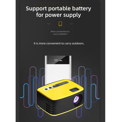 T20 320x240 400 Lumens Portable Home Theater LED HD Digital Projector, Basic Version US Plug(Yellow) - LED Projector by buy2fix | Online Shopping UK | buy2fix