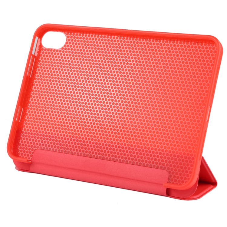For iPad mini 2024 / mini 6 GEBEI Shockproof Horizontal Flip Tablet Case with Three-folding Holder(Red) - iPad mini 6 Cases by GEBEI | Online Shopping UK | buy2fix