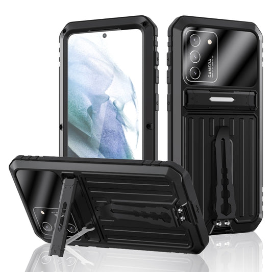 For Samsung Galaxy S21 Ultra 5G Armor Shockproof Splash-proof Dust-proof Phone Case with Holder(Black) - Galaxy S21 Ultra 5G Cases by buy2fix | Online Shopping UK | buy2fix