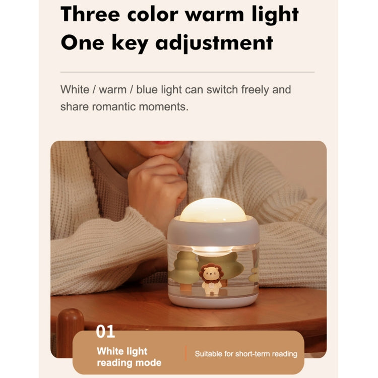 J221 Multifunctional Night Light Projection Humidifier(White Lion) - Air Purifiers & Accessories by buy2fix | Online Shopping UK | buy2fix