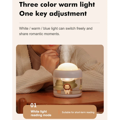 J221 Multifunctional Night Light Projection Humidifier(White Lion) - Air Purifiers & Accessories by buy2fix | Online Shopping UK | buy2fix