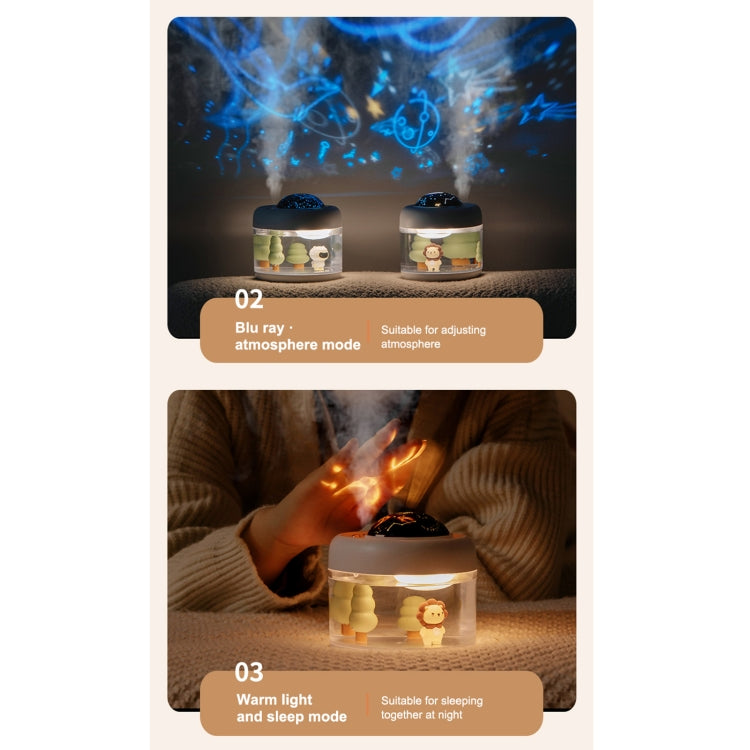 J221 Multifunctional Night Light Projection Humidifier(White Lion) - Air Purifiers & Accessories by buy2fix | Online Shopping UK | buy2fix