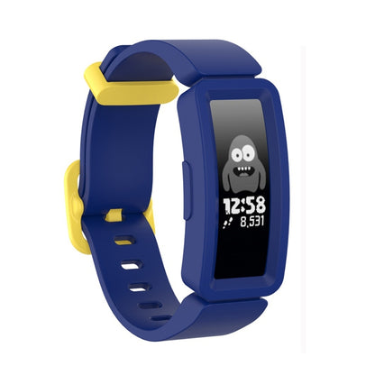 For Fitbit Inspire HR / Ace 2 Silicone Smart Watch  Watch Band(Blue + Yellow Buckle) - Watch Bands by buy2fix | Online Shopping UK | buy2fix