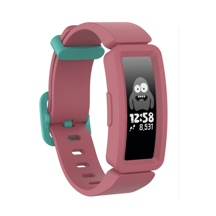 For Fitbit Inspire HR / Ace 2 Silicone Smart Watch  Watch Band(Red + Green Buckle) - Watch Bands by buy2fix | Online Shopping UK | buy2fix
