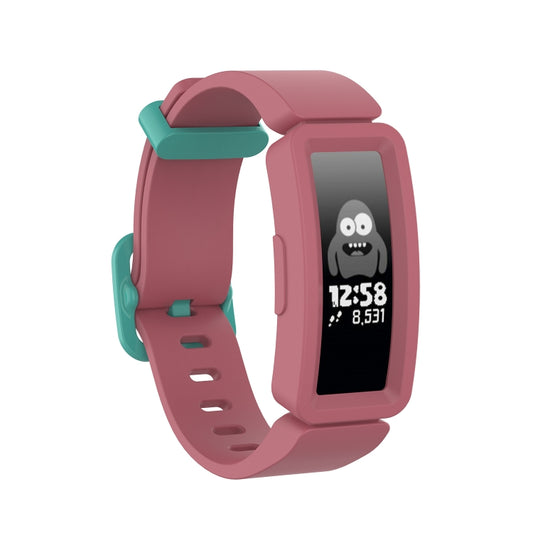 For Fitbit Inspire HR / Ace 2 Silicone Smart Watch  Watch Band(Red + Green Buckle) - Watch Bands by buy2fix | Online Shopping UK | buy2fix