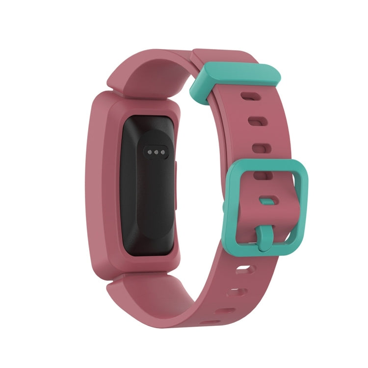 For Fitbit Inspire HR / Ace 2 Silicone Smart Watch  Watch Band(Red + Green Buckle) - Watch Bands by buy2fix | Online Shopping UK | buy2fix