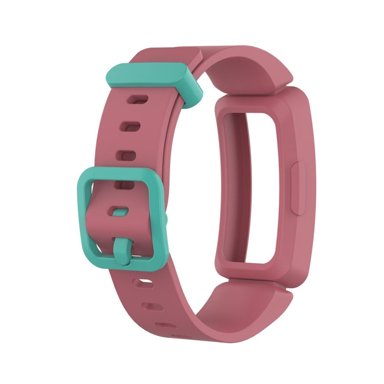 For Fitbit Inspire HR / Ace 2 Silicone Smart Watch  Watch Band(Red + Green Buckle) - Watch Bands by buy2fix | Online Shopping UK | buy2fix