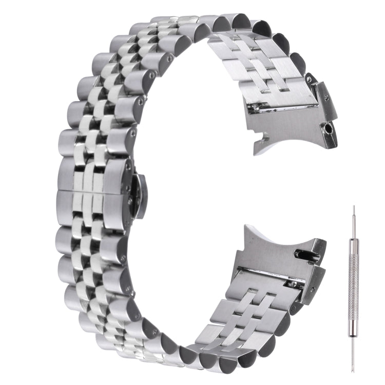 For Samsung Galaxy Watch4 40mm/44mm Five-bead Stainless Steel Watch Band(Silver) - Watch Bands by buy2fix | Online Shopping UK | buy2fix