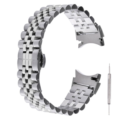 For Samsung Galaxy Watch4 40mm/44mm Five-bead Stainless Steel Watch Band(Silver) - Watch Bands by buy2fix | Online Shopping UK | buy2fix