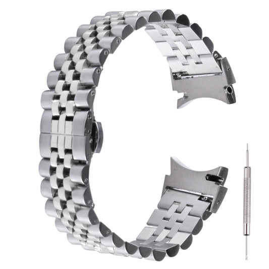 For Samsung Galaxy Watch4 40mm/44mm Five-bead Stainless Steel Watch Band(Silver) - Watch Bands by buy2fix | Online Shopping UK | buy2fix