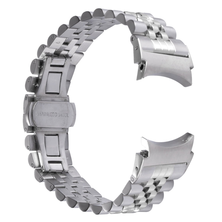 For Samsung Galaxy Watch4 40mm/44mm Five-bead Stainless Steel Watch Band(Silver) - Watch Bands by buy2fix | Online Shopping UK | buy2fix