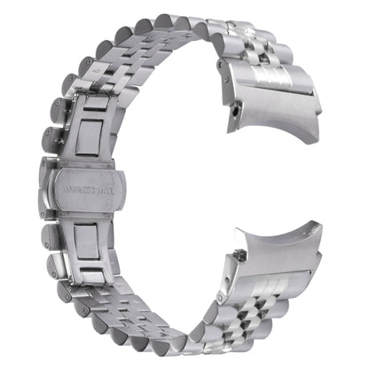 For Samsung Galaxy Watch4 40mm/44mm Five-bead Stainless Steel Watch Band(Silver) - Watch Bands by buy2fix | Online Shopping UK | buy2fix
