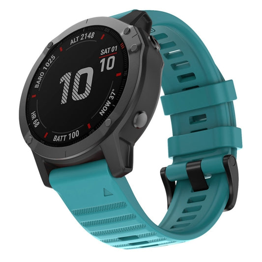 For Garmin Fenix 6 22mm Silicone Smart Watch Watch Band(Blue Green) - Watch Bands by buy2fix | Online Shopping UK | buy2fix
