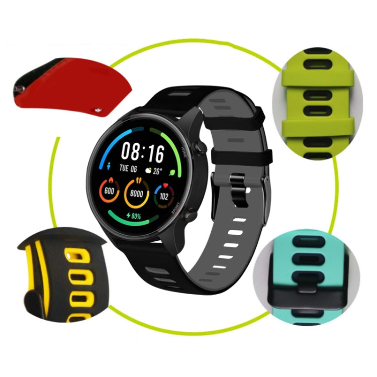 22mm Universal Double Color Silicone Watch Band(White Black) - 22mm Bands by buy2fix | Online Shopping UK | buy2fix