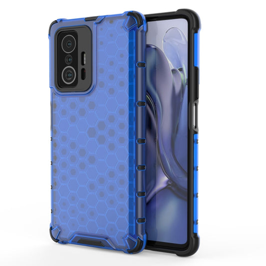 For Xiaomi Mi 11T / 11T Pro Shockproof Honeycomb PC + TPU Phone Case(Blue) by buy2fix