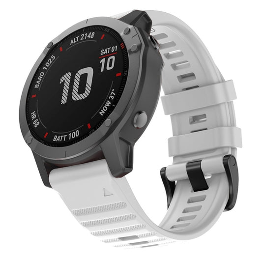 For Garmin Fenix 6X 26mm Silicone Smart Watch Watch Band(White) - Watch Bands by buy2fix | Online Shopping UK | buy2fix