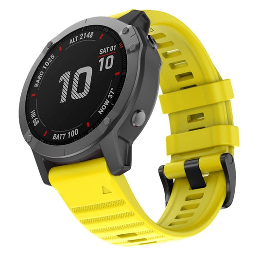 For Garmin Fenix 6X 26mm Silicone Smart Watch Watch Band(Yellow) - Watch Bands by buy2fix | Online Shopping UK | buy2fix