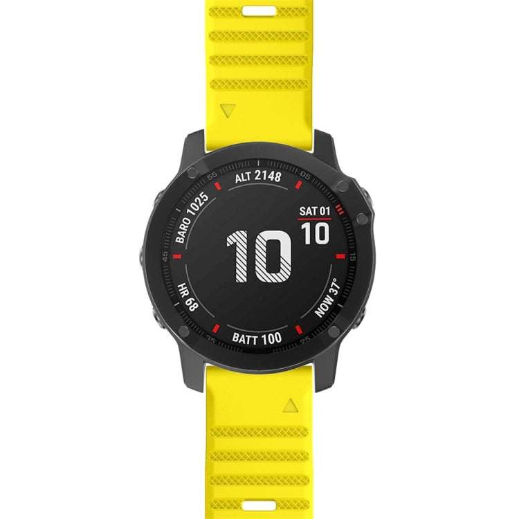 For Garmin Fenix 6X 26mm Silicone Smart Watch Watch Band(Yellow) - Watch Bands by buy2fix | Online Shopping UK | buy2fix