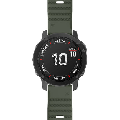 For Garmin Fenix 6X 26mm Silicone Smart Watch Watch Band(Army Green) - Watch Bands by buy2fix | Online Shopping UK | buy2fix