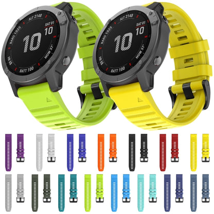 For Garmin Fenix 6X 26mm Silicone Smart Watch Watch Band(Yellow) - Watch Bands by buy2fix | Online Shopping UK | buy2fix