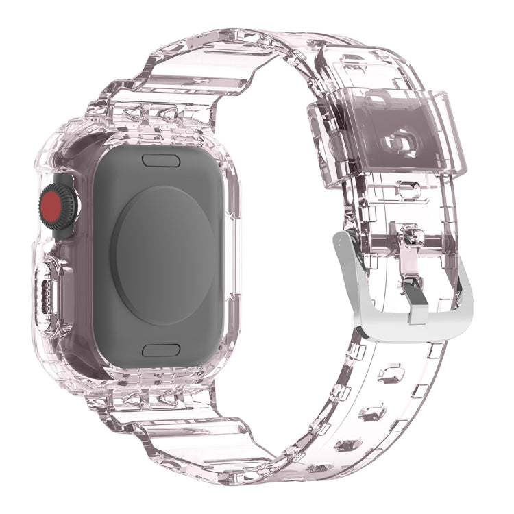 Glacier Transparent TPU Integrated Watch Band Watch Band For Apple Watch Series 7 41mm(Transparent Pink) - Watch Bands by buy2fix | Online Shopping UK | buy2fix