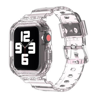 Glacier Transparent TPU Integrated Watch Band Watch Band For Apple Watch Series 7 45mm(Transparent Pink) - Watch Bands by buy2fix | Online Shopping UK | buy2fix